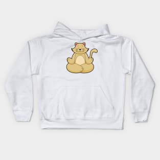 Cat at Yoga Stretching exercise in Cross legged Kids Hoodie